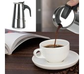 Cafetera portátil Cafetera moka Cafetera para barista Cafetera de acero inoxidable Moka Espresso Latte Filtro de estufa 2/4/6/9 tazas 100ml