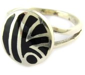 Anillo de plata 'Print' de ónix 52