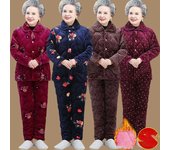 Chaqueta acolchada de algodón de felpa de invierno para madres, pantalones de algodón, traje para mujeres de mediana edad y mayores, chaqueta acolchada de algodón holgada XXXL