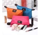 Bolsa de cosméticos portátil para mujer, bolsa de lavado impermeable multifuncional, organizador de viaje de gran capacidad color rosa