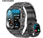Reloj inteligente MEVADEN con pantalla AMOLED de 1,96 pulgadas, llamadas por Bluetooth, rastreador deportivo, brújula, monitor de salud, reloj inteligente para Android e iOS K63 naranja