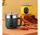 Cocina eléctrica inteligente multifuncional: Mini olla caliente y sartén para dormitorios Mechanical speed switch with steamer verde