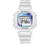 Relojes digitales para mujer, deportivos, luminosos, multifunción, resistentes al agua, cronógrafo, relojes de pulsera para exteriores, de moda para chicas y estudiantes. negro