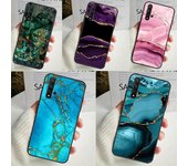Funda de mármol con ágata dorada y azul verdoso para Huawei Nova Y91, Y90, Y70, Y60, Y61, 9, 10 SE, 11i, 8i, 7i, 3i, 5T, P30, P40 Lite, P60 Pro Huawei Nova 5T