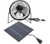 Ventilador con panel solar de 5 W para refrigeración exterior, kit de ventilador solar USB para invernadero, gallinero, perro