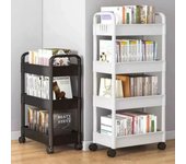 Estante de almacenamiento móvil, organizador de carrito, carrito multifuncional de cocina para el hogar con ruedas, accesorios para el hogar, estantería de varios pisos 4layer blanco