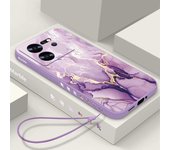 Funda de teléfono con patrón de mármol de lujo para Xiaomi 13T 12T 11T Poco F6 X6 X5 Pro Redmi Note 13 12 11 Pro K40 K70E Funda de TPU suave a prueba de golpes con cordón Xiaomi 13T / 13T Pro blanco