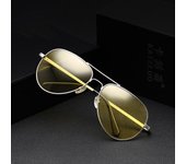 GAFAS DE SOL VEITHDIA Gafas de visión nocturna amarillas para hombre Gafas de conductor antideslumbrantes para hombres Gafas de sol polarizadas piloto para hombres Mujeres V0922 oro