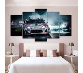 Marco de papel tapiz, pintura moderna, 5 paneles, impresión de autobús rojo, paisaje HD para decoración de sala de estar, imágenes, decoración del hogar, póster de lienzo sin marco 20x35cm*2  20x45cm*2  20x55cm*1