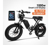 Uso para adultos, batería de 48V, 17,5 Ah, Motor de 1000W, bicicleta de montaña eléctrica de uso urbano, motocicleta eléctrica todoterreno, Stock europeo, Ebike 1000W 48V 17.5AH negro