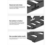 Bandeja de cables de Metal para debajo del escritorio, gestión de cables con abrazadera, soporte para cables de regleta, sin perforación, suministros espaciosos y resistentes