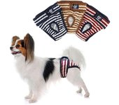 Pañales reutilizables para perros, pantalones antiacoso, duraderos, cómodos y transpirables, pañales para perros, pantalones fisiológicos para perros pequeños S negro