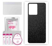 apgo Protective Skin Sticker for the back compatible with Realme GT 2 Master Explorer, Wrap Film, Foil, Vinyl - Pattern Black Honeycomb