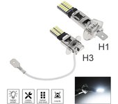 12 - 24V H1 H3 Canbus Bombilla LED súper brillante Luz antiniebla para automóvil Faro 4014 24SMD 6000K Luz corriente Lámpara para motocicleta automática IP65 a prueba de agua H3