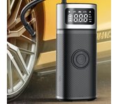Carsun Bomba de inflado de aire para automóvil recargable con lámpara LED, inalámbrica, inteligente, para motocicleta, bicicleta, minibomba de neumáticos inalámbrica para automóvil de 150 PSI negro