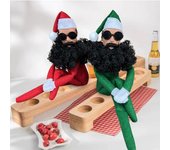 Adorno de elfo barbudo de Navidad, juguete de peluche de elfo de patas largas, Flexible y duradero, para decoración navideña del hogar rojo