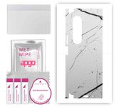 apgo Protective Skin Sticker for the back+sides compatible with Samsung Galaxy Z Fold4, Full Wrap Film, Foil, Vinyl - Pattern White Marble