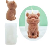 Moldes para velas de gato Moldes de silicona con forma de gato sentado Moldes para velas perfumadas Moldes de arcilla con forma de animal para decoraciones de pasteles