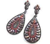 Les Trésors De Lily [M8217] - Boucles créateur 'Sissi' rouge rojo