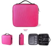 Organizador de maquillaje vacío profesional de alta calidad, estuche de cosméticos profesional para mujer, bolsa de almacenamiento de gran capacidad para viaje, maletas 2 layer color rosa