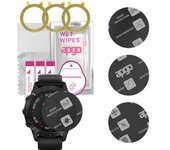 3 protectores de pantalla de vidrio híbrido mate apgo para Garmin Fenix 6X Pro, sustituto de vidrio templado, no se agrieta