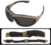 Gafas tácticas para exteriores a prueba de viento con correas fijas Gafas de sol para montar resistentes a los rayos ultravioleta Patillas extraíbles Lentes intercambiables