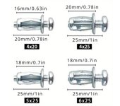10 tuercas de pétalo de tornillo de expansión, M4-20, M4-25, M5-25, M6-25 tuerca de metal con forma de pétalo, tuercas con tornillos 10pcs M4*20