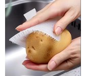 Cepillo de limpieza de frutas y verduras Cepillo limpiador de patatas y zanahorias de silicona de grado alimenticio Cepillos para fregar platos de cocina Herramientas de limpieza Gadgets 1PC blanco