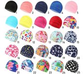 Accesorios deportivos impresos Turbante de nailon elástico Gorro de natación para proteger el cabello largo Gorro de baño para piscina 4