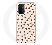Coque pour Oppo A54 5G Fond de texture abstraite coeurs noirs