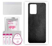 apgo Protective Skin Sticker for the back compatible with Xiaomi Redmi K50i 5G, Wrap Film, Foil, Vinyl - Pattern Black Leather