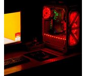 Ventilador de refrigeración para computadora redondo ultra silencioso antivibración de 15 luces rojo