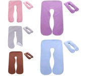 Almohadas de maternidad en forma de U, funda de almohada de apoyo para dormir para embarazadas, 100 % algodón, estampado de conejo, para quienes duermen de lado durante el embarazo CHINA
