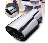Punta de tubo de silenciador de cola de coche de acero inoxidable universal 1 plata