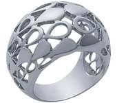 Bague acier 'Chorégraphie' argenté - 17x6 mm 52