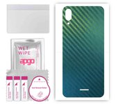 apgo Protective Skin Sticker for the back compatible with Wiko Y80, Wrap Film, Foil, Vinyl - Pattern Carbon Chameleon CAKA1
