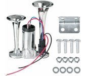 Bocina de coche de 150DB, bocina eléctrica, bocina doble de trompeta, bocina eléctrica de aire de 12V con relé para coche plata