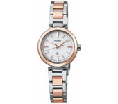 [Reloj Seiko] Reloj de pulsera Rukia I Collection Mini Solar SSVR140 para mujer Plata + Oro rosa