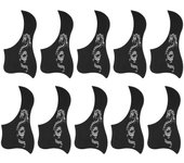 Juego de 10 protectores de guitarra acústica de PVC con diseño de dragón para 40 y 41 pulgadas, color plateado