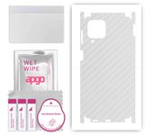 apgo Protective Skin Sticker for the back+sides compatible with Samsung Galaxy M53 5G, Full Wrap Film, Foil, Vinyl - Pattern Transparent Carbon