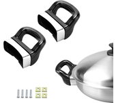 2 piezas de repuesto de 2 orificios para olla a presión, mango de metal, mango corto para olla de cocina o vaporera.