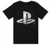 Playera con logo metalizado de Playstation para niños 5-6 Years negro