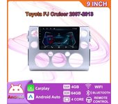 Reproductor multimedia para coche Android 2 Din para Toyota FJ Cruiser 2007-2013, unidad principal estéreo Carplay, navegación GPS, Bluetooth, WIFI, 4 + 64 GB 2+32GB