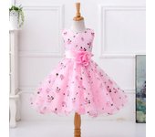 Nueva moda para niñas, vestido de princesa sin mangas de algodón con flores para niños, ropa para niños, vestidos de fiesta de boda y cumpleaños, flores que se pueden desmontar 110cm