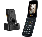 AGM Teléfono móvil M8 Flip desbloqueado para personas mayores con botones grandes, fácil de abrir y cerrar, 4G, doble SIM, SOS, color negro negro