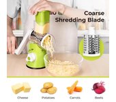 Rallador rotatorio manual para queso y verduras, cortador de patatas, mandolina, cortador de acero inoxidable, accesorios de cocina, herramientas verde
