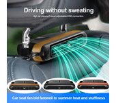 Ventilador portátil para asiento trasero de coche, ventilador de refrigeración eléctrico, aire acondicionado, 3 velocidades, ajustable, para interior de coche, accesorios de verano para coche negro