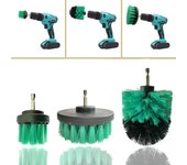 Juego de 3 cepillos para taladro con accesorio para fregar, cepillo eléctrico con cepillo para fregar y taladro para limpiar duchas, bañeras, azulejos de baño, lechada y alfombras