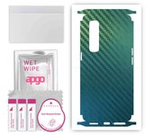 apgo Protective Skin Sticker for the back+sides compatible with Oppo Find X2 Pro, Full Wrap Film, Foil, Vinyl - Pattern Carbon Chameleon CAKA1