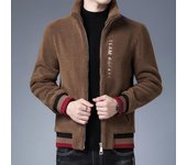 Chaqueta de terciopelo de grano de otoño e invierno Abrigo de piel de oveja sintética Sherpa para hombre Abrigo de lana de cuello alto de moda para hombre M